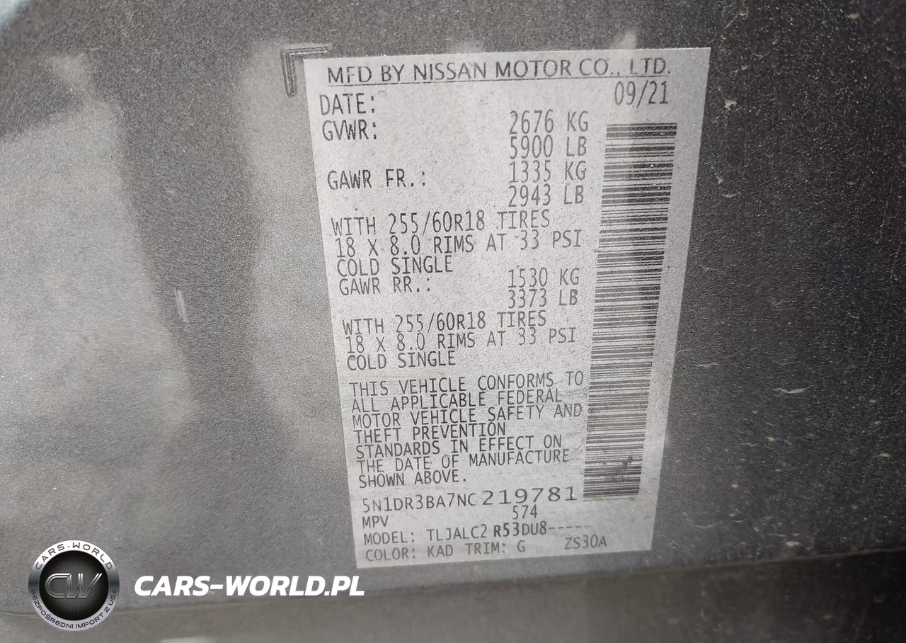 2022 Nissan Pathfinder Sv 2Wd VIN:5N1DR3BA7NC219781 - 9