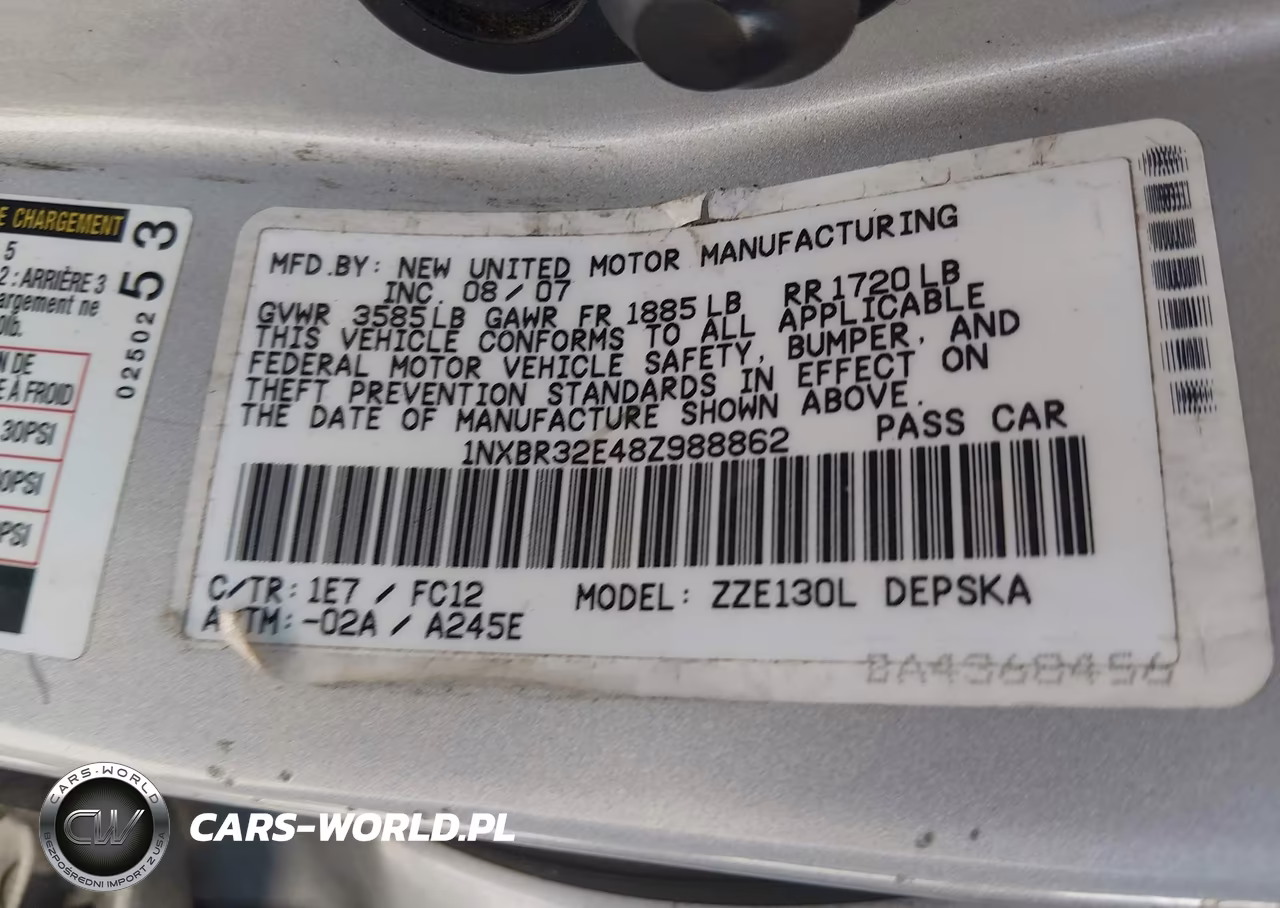2008 Toyota Corolla S VIN:1NXBR32E48Z988862 - 9