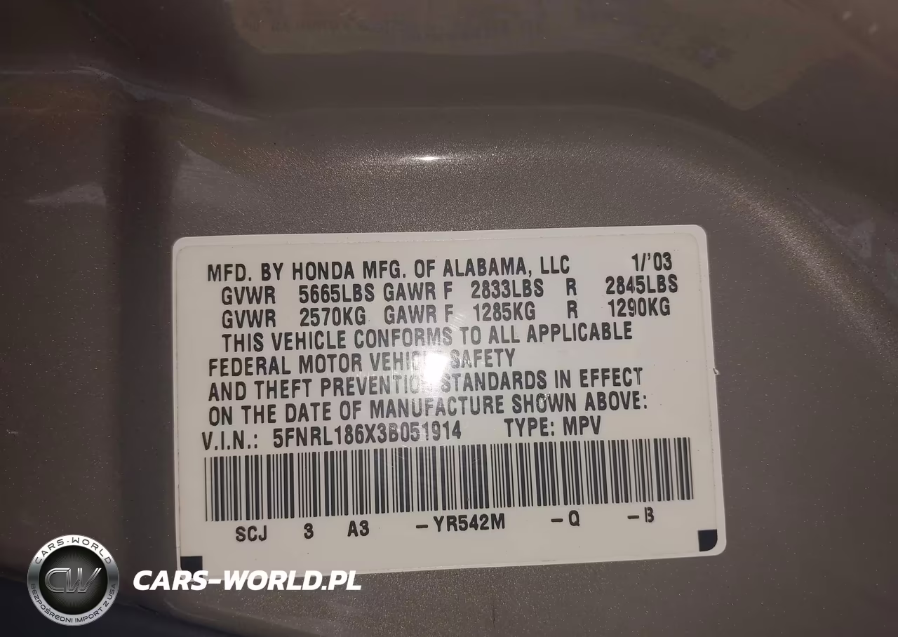2003 Honda Odyssey Ex VIN:5FNRL186X3B051914 - 9