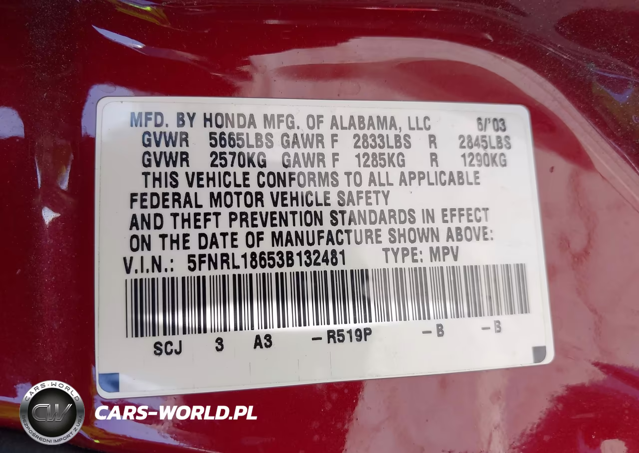 2003 Honda Odyssey Ex VIN:5FNRL18653B132481 - 9