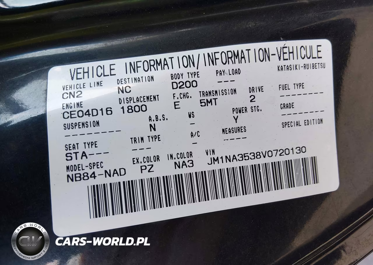 1997 Mazda Mx-5 Miata Leather Pkg-M Edition-Popular Equipment Pkg-R Pkg.-Sto-Sto-Edition-Touring Pkg VIN:JM1NA3538V0720130 - 9