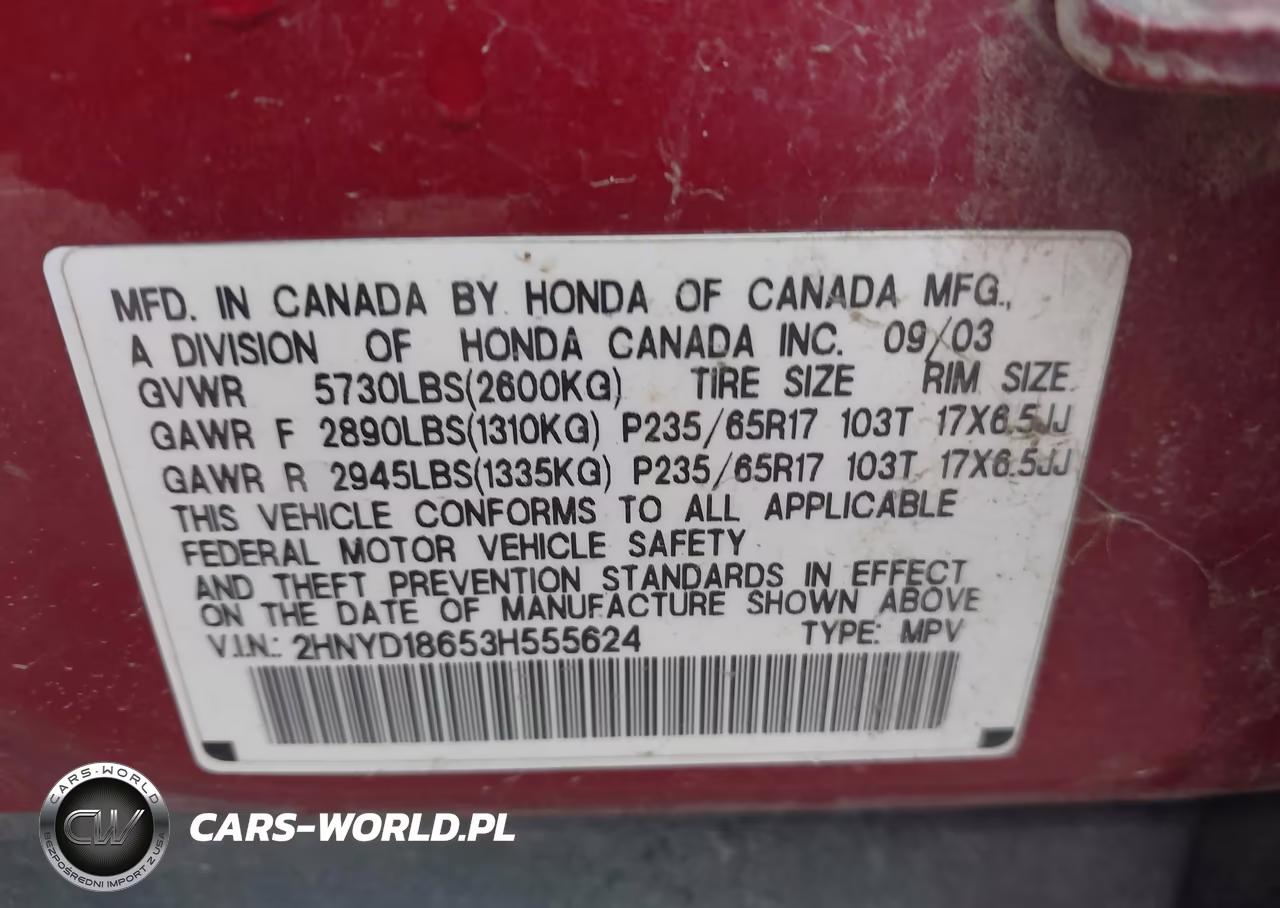 2003 Acura Mdx VIN:2HNYD18653H555624 - 9
