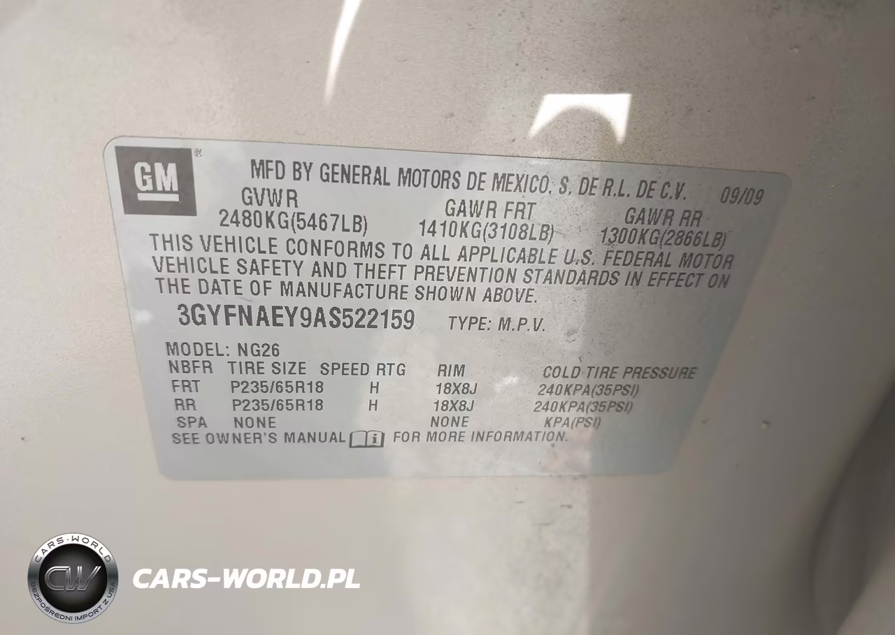 2010 Cadillac Srx Luxury Collection VIN:3GYFNAEY9AS522159 - 9
