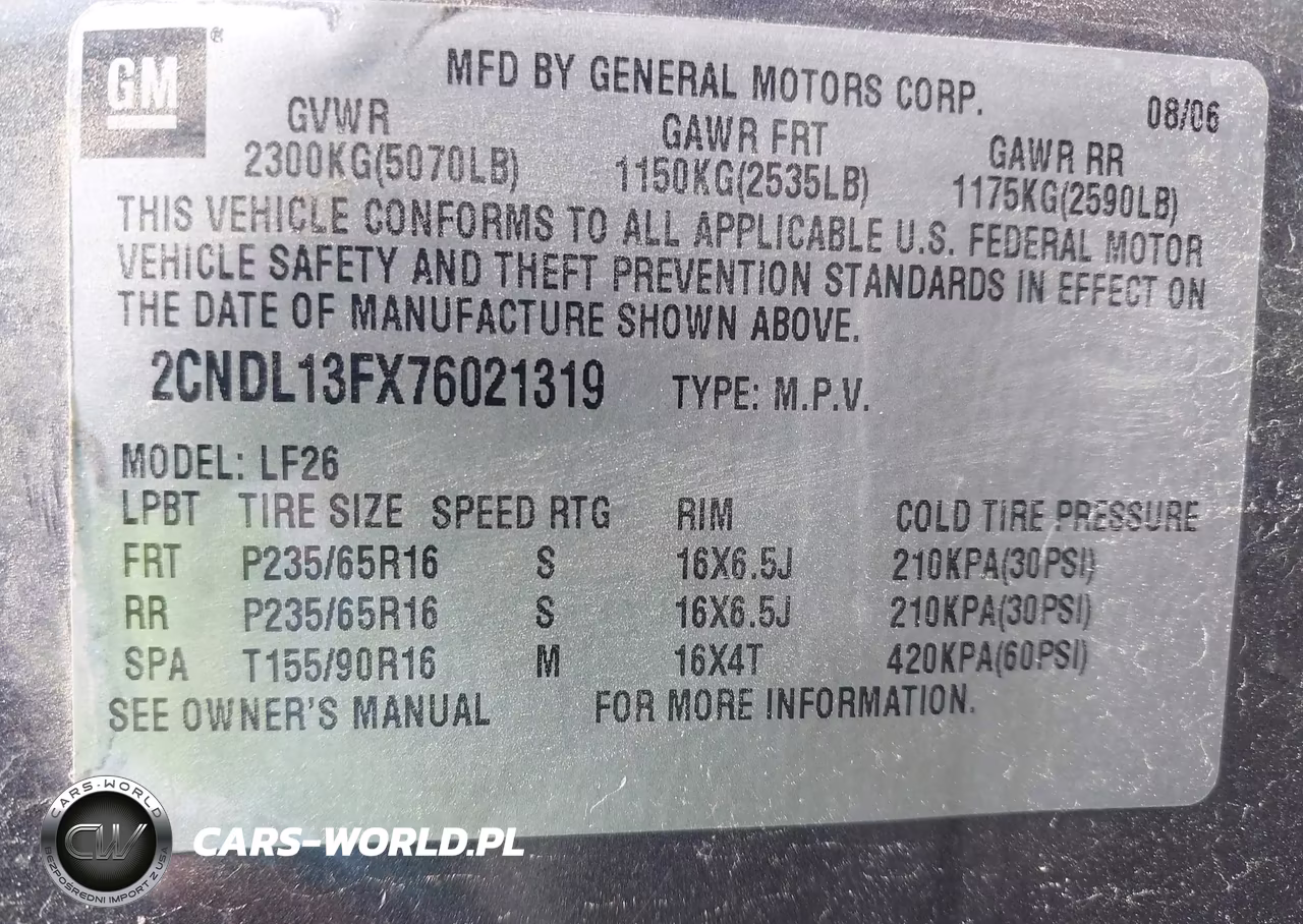 2007 Chevrolet Equinox Ls VIN:2CNDL13FX76021319 - 9