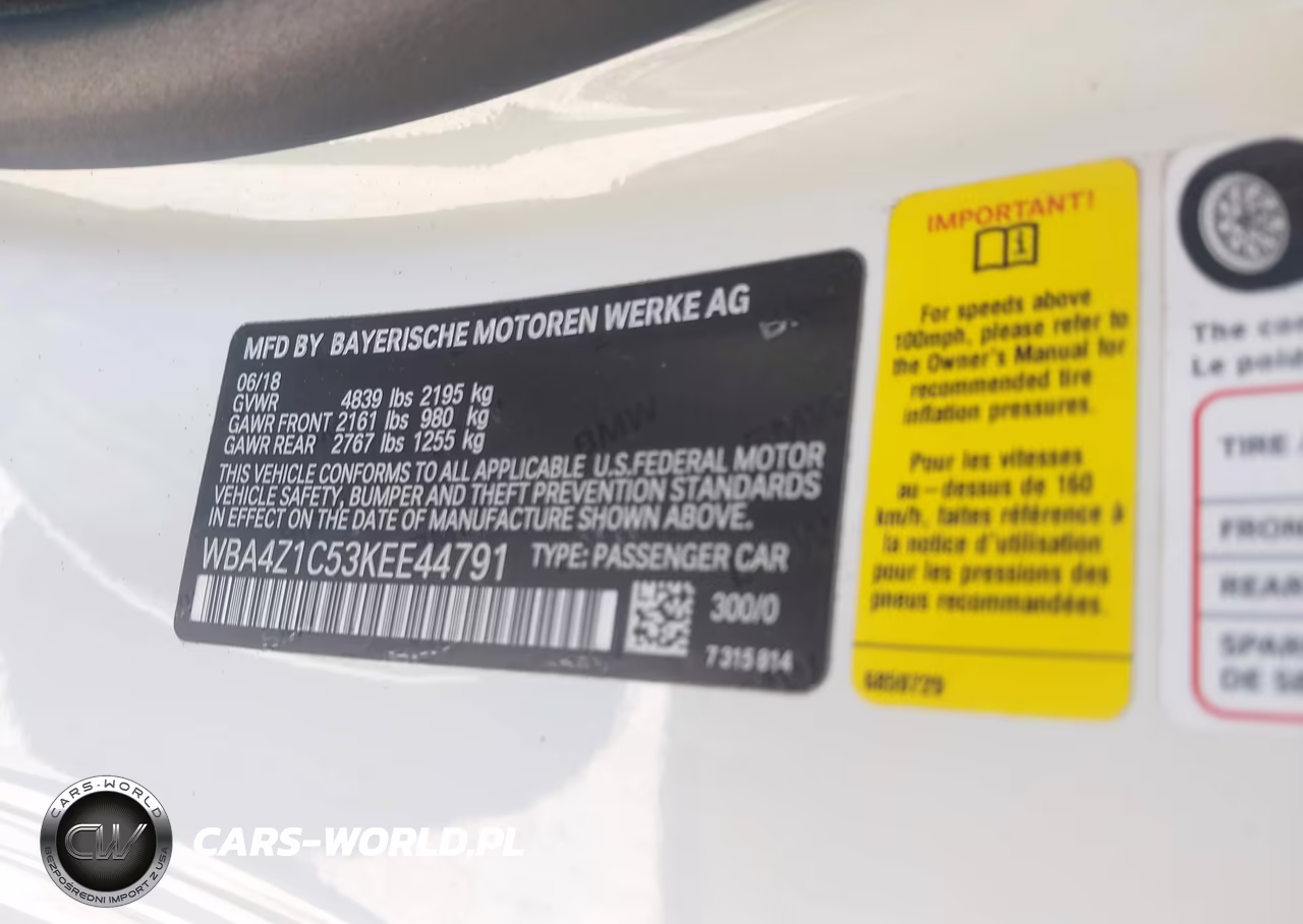 2019 BMW 430I VIN:WBA4Z1C53KEE44791 - 9