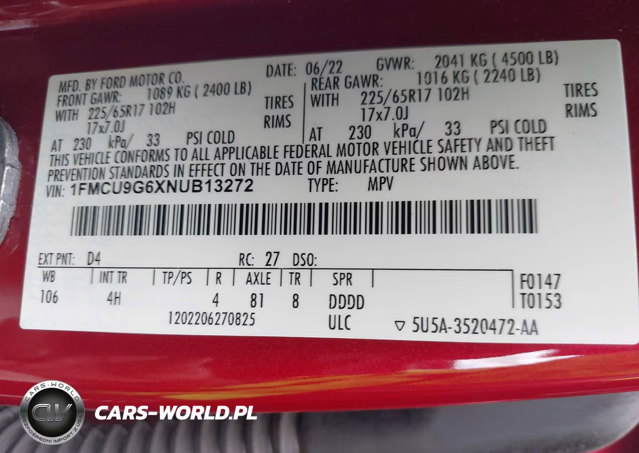 2022 Ford Escape Se VIN:1FMCU9G6XNUB13272 - 9