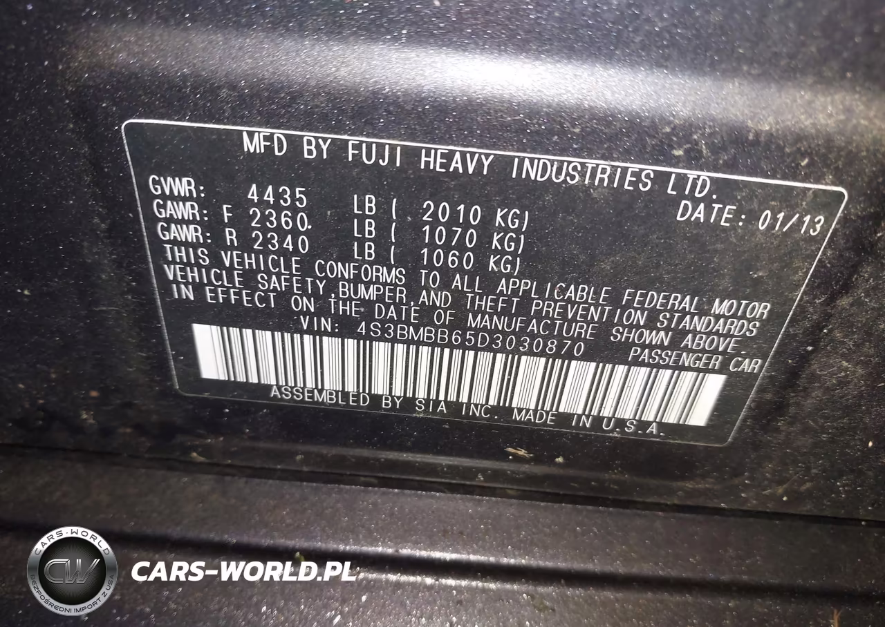 2013 Subaru Legacy 2.5I Premium VIN:4S3BMBB65D3030870 - 9