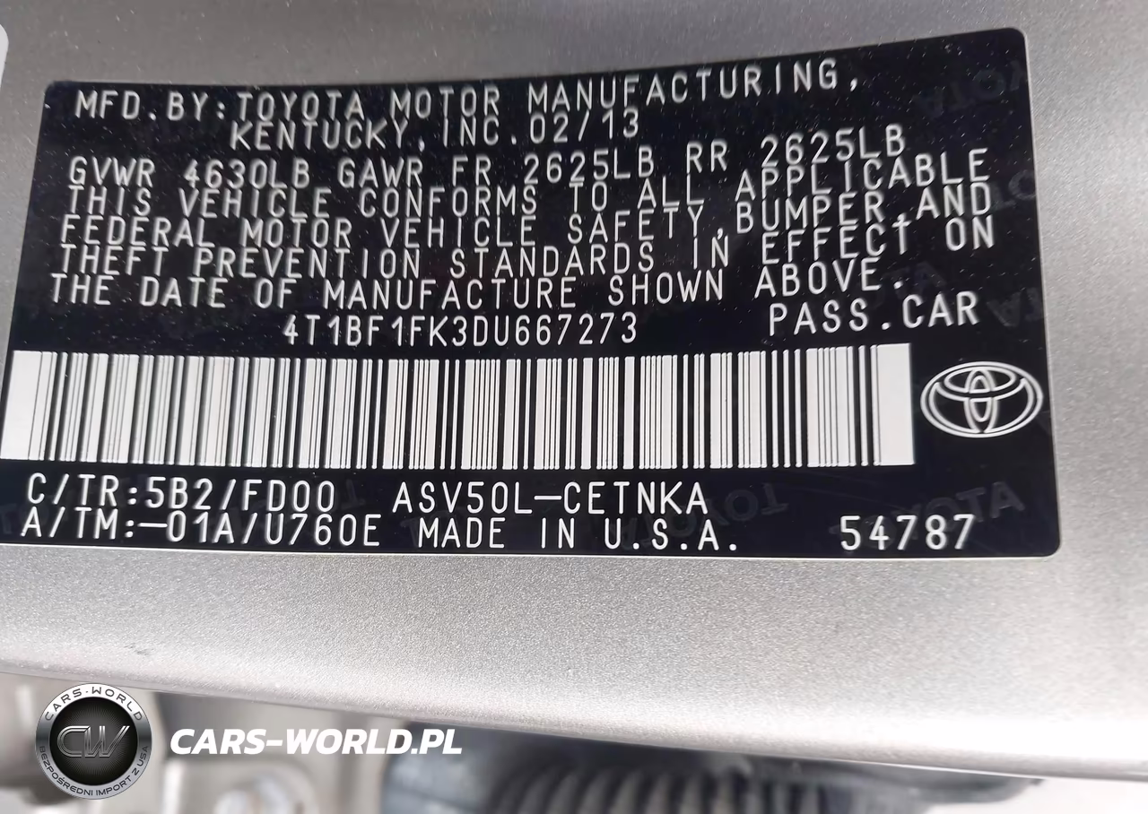 2013 Toyota Camry Le VIN:4T1BF1FK3DU667273 - 9