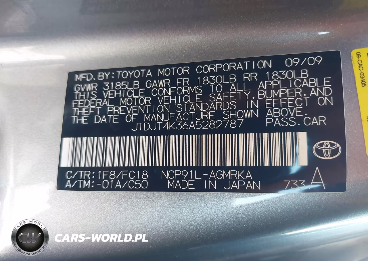 2010 Toyota Yaris VIN:JTDJT4K36A5282787 - 9