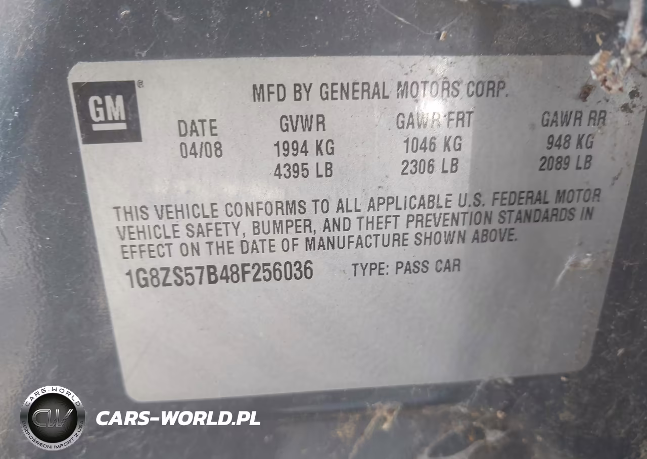 2008 Saturn Aura Xe VIN:1G8ZS57B48F256036 - 9