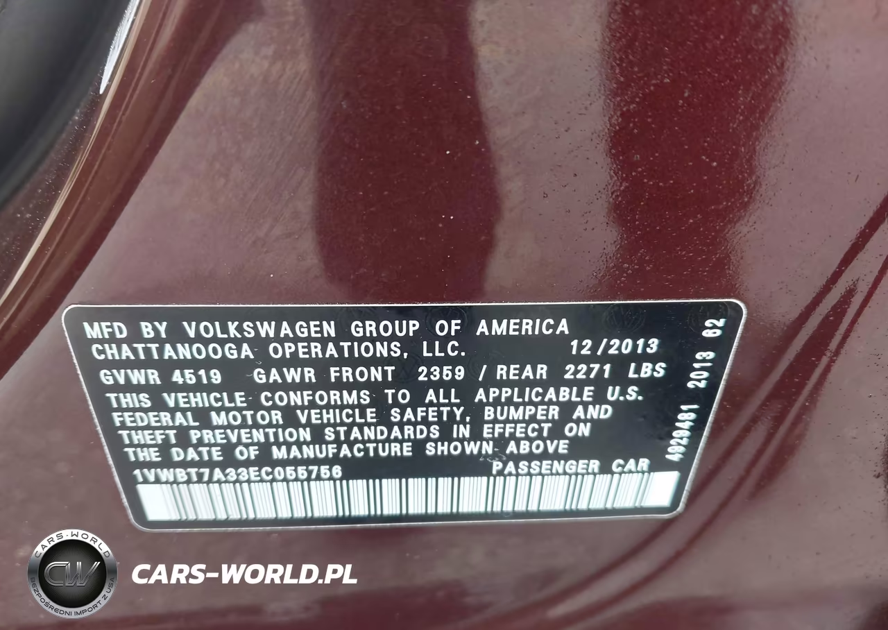 2014 Volkswagen Passat 1.8T Se VIN:1VWBT7A33EC055756 - 9