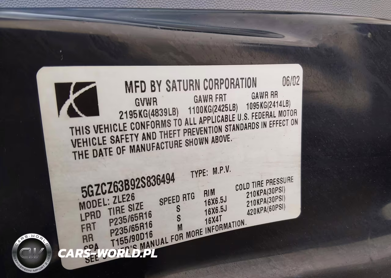 2002 Saturn Vue V6 VIN:5GZCZ63B92S836494 - 9