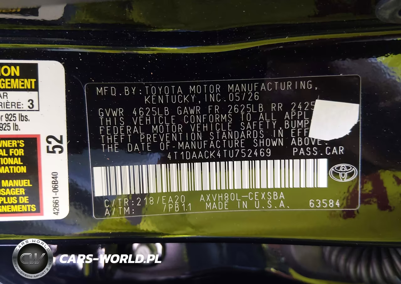 2026 Toyota Camry Se VIN:4T1DAACK4TU752469 - 9