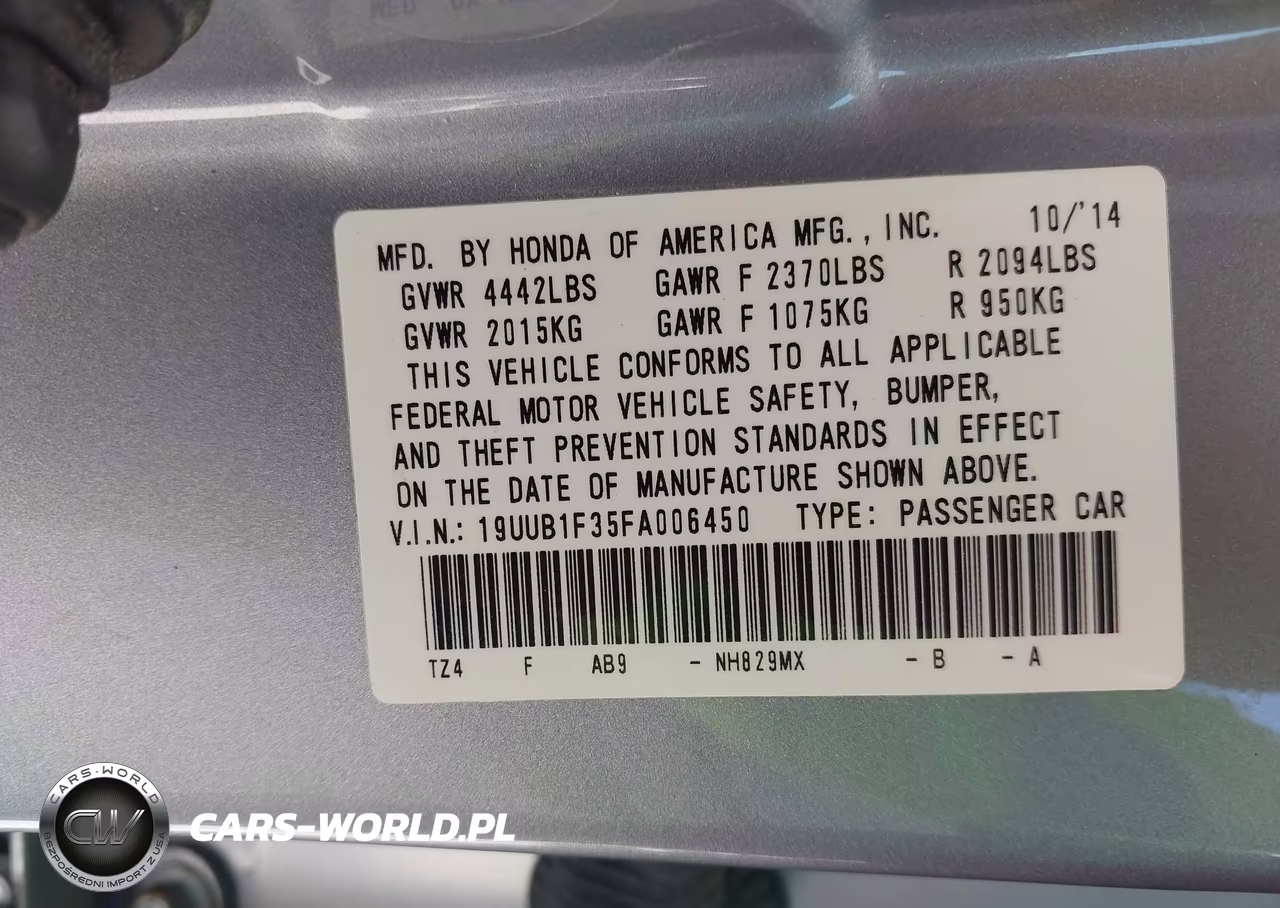 2015 Acura Tlx VIN:19UUB1F35FA006450 - 9