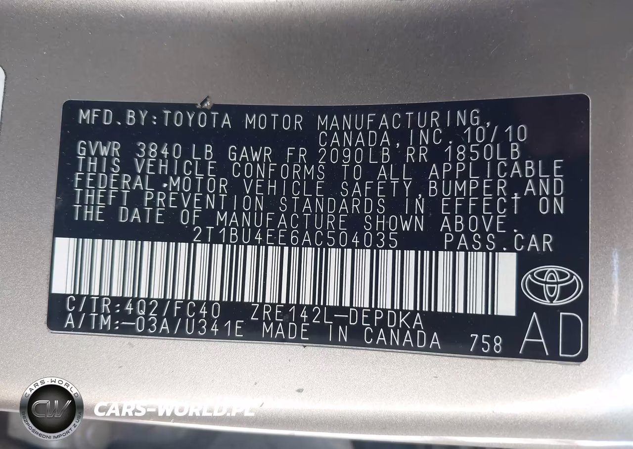 2010 Toyota Corolla Le VIN:2T1BU4EE6AC504035 - 9