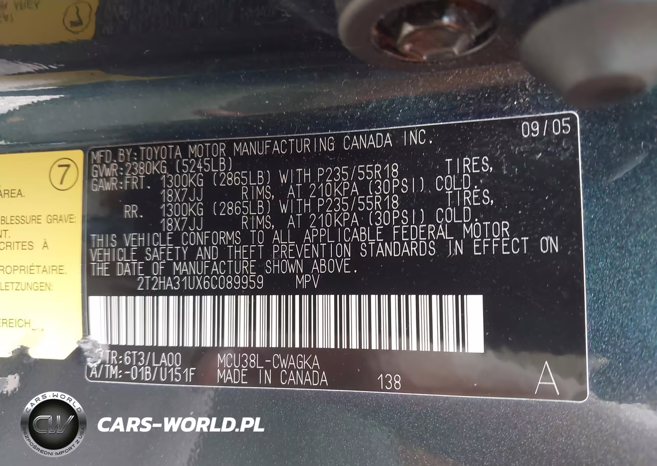 2006 Lexus Rx 330 VIN:2T2HA31UX6C089959 - 9
