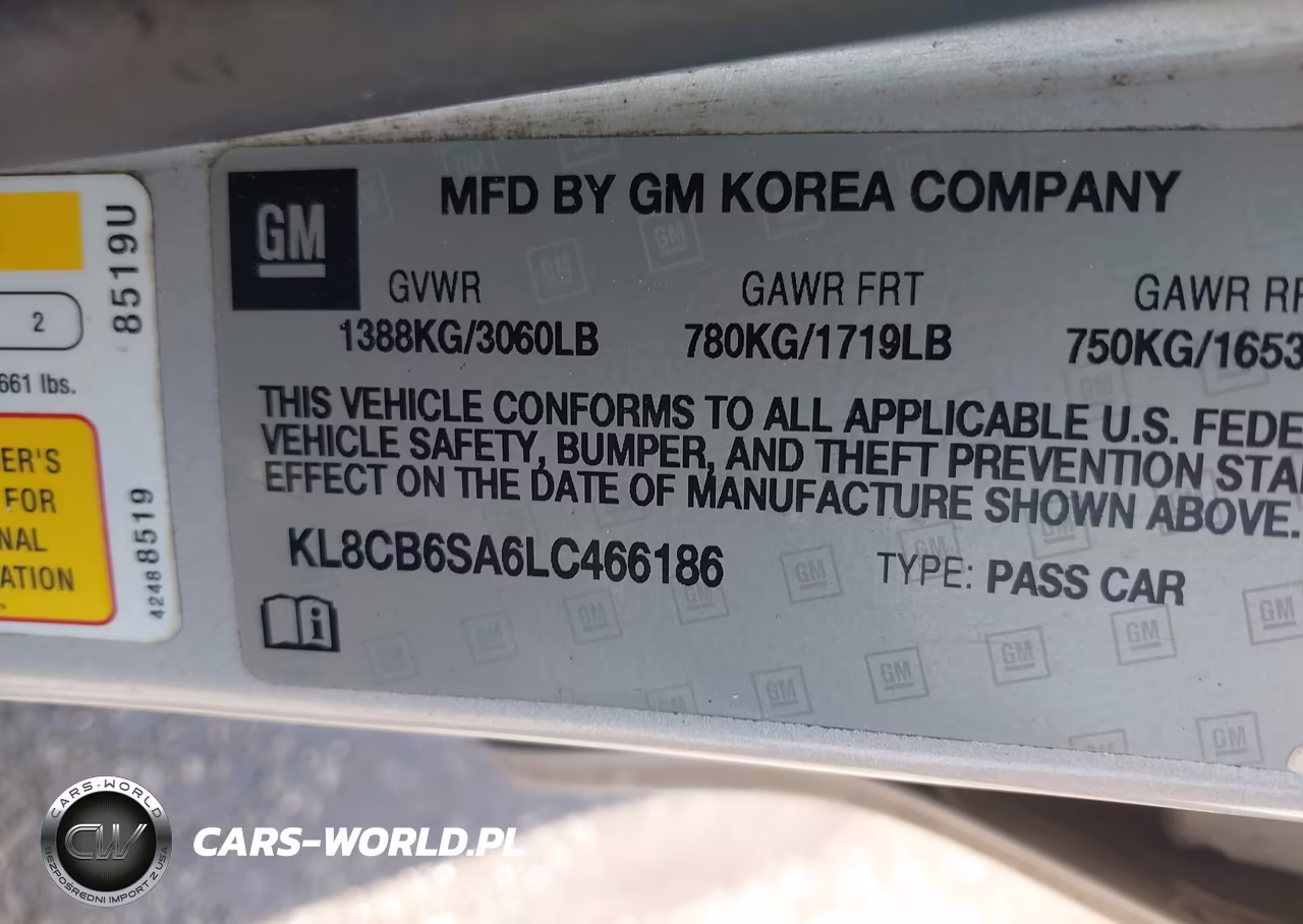 2020 Chevrolet Spark Fwd Ls Automatic VIN:KL8CB6SA6LC466186 - 9