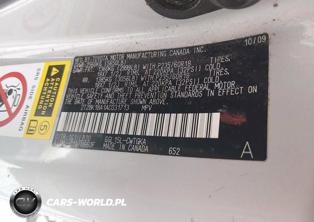 2010 Lexus Rx 350 VIN:2T2BK1BA1AC031713 - 9
