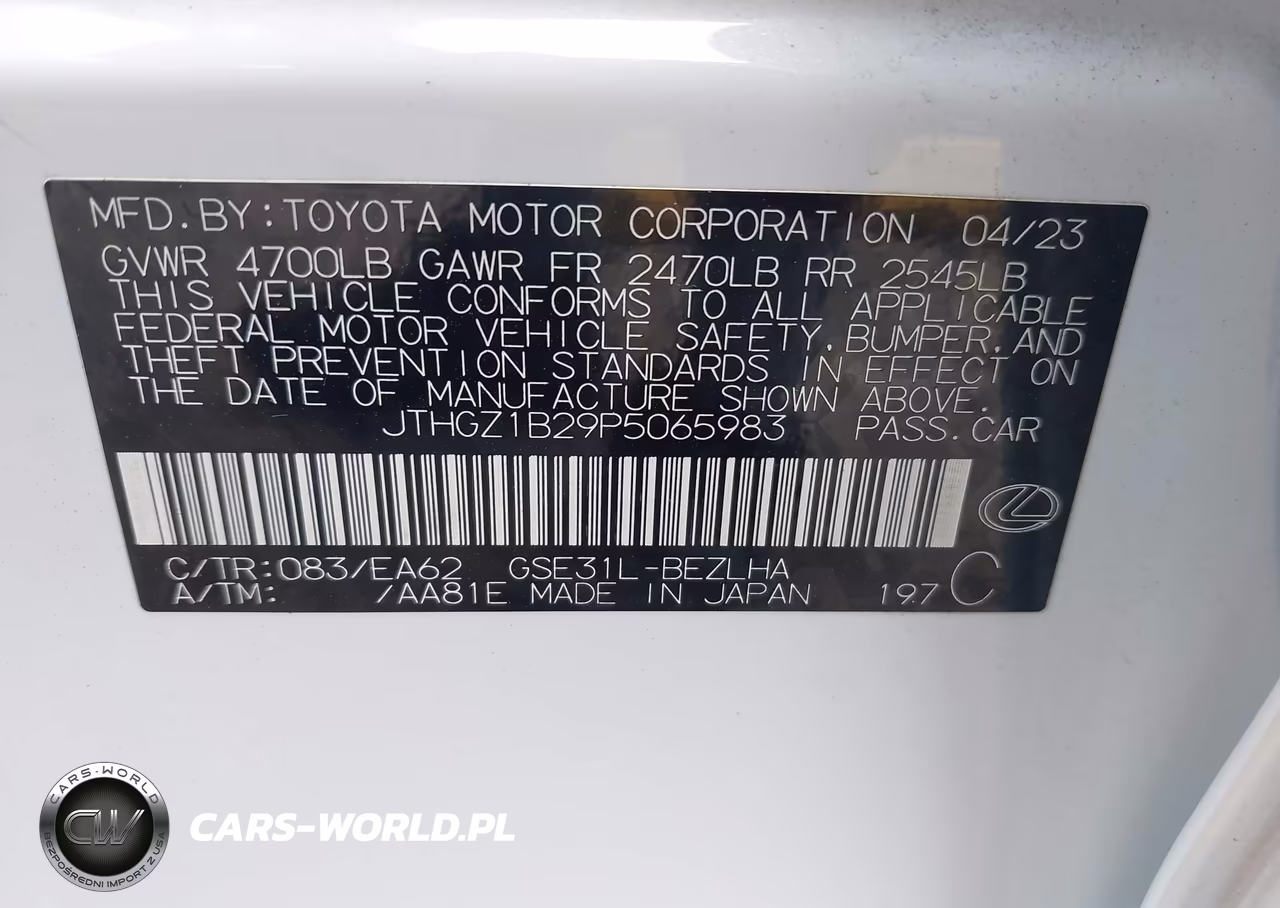 2023 Lexus Is 350 F Sport VIN:JTHGZ1B29P5065983 - 9