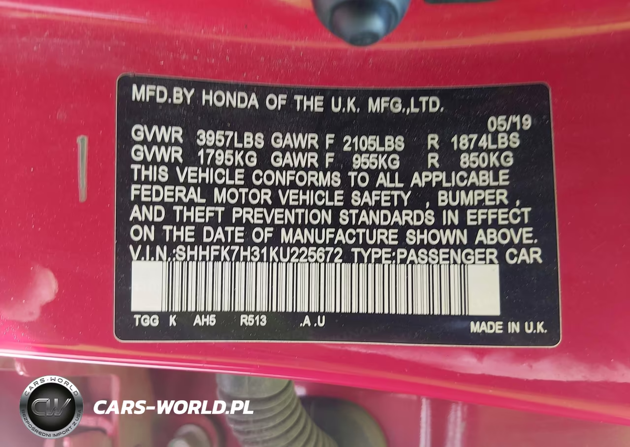 2019 Honda Civic Lx VIN:SHHFK7H31KU225672 - 9