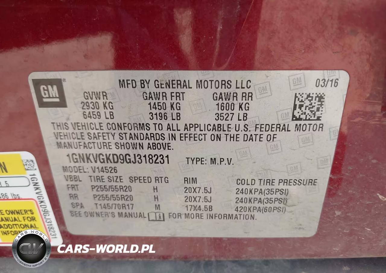 2016 Chevrolet Traverse Lt VIN:1GNKVGKD9GJ318231 - 9