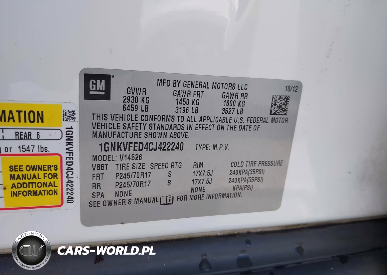 2012 Chevrolet Traverse Ls VIN:1GNKVFED4CJ422240 - 9
