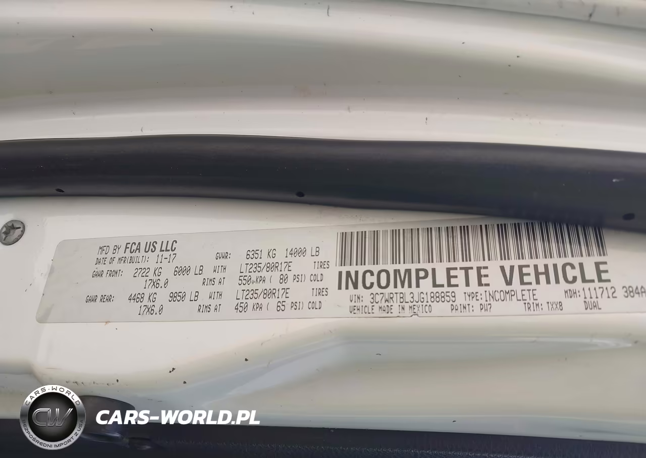 2018 Ram 3500 Chassis Tradesman-Slt VIN:3C7WRTBL3JG188859 - 8
