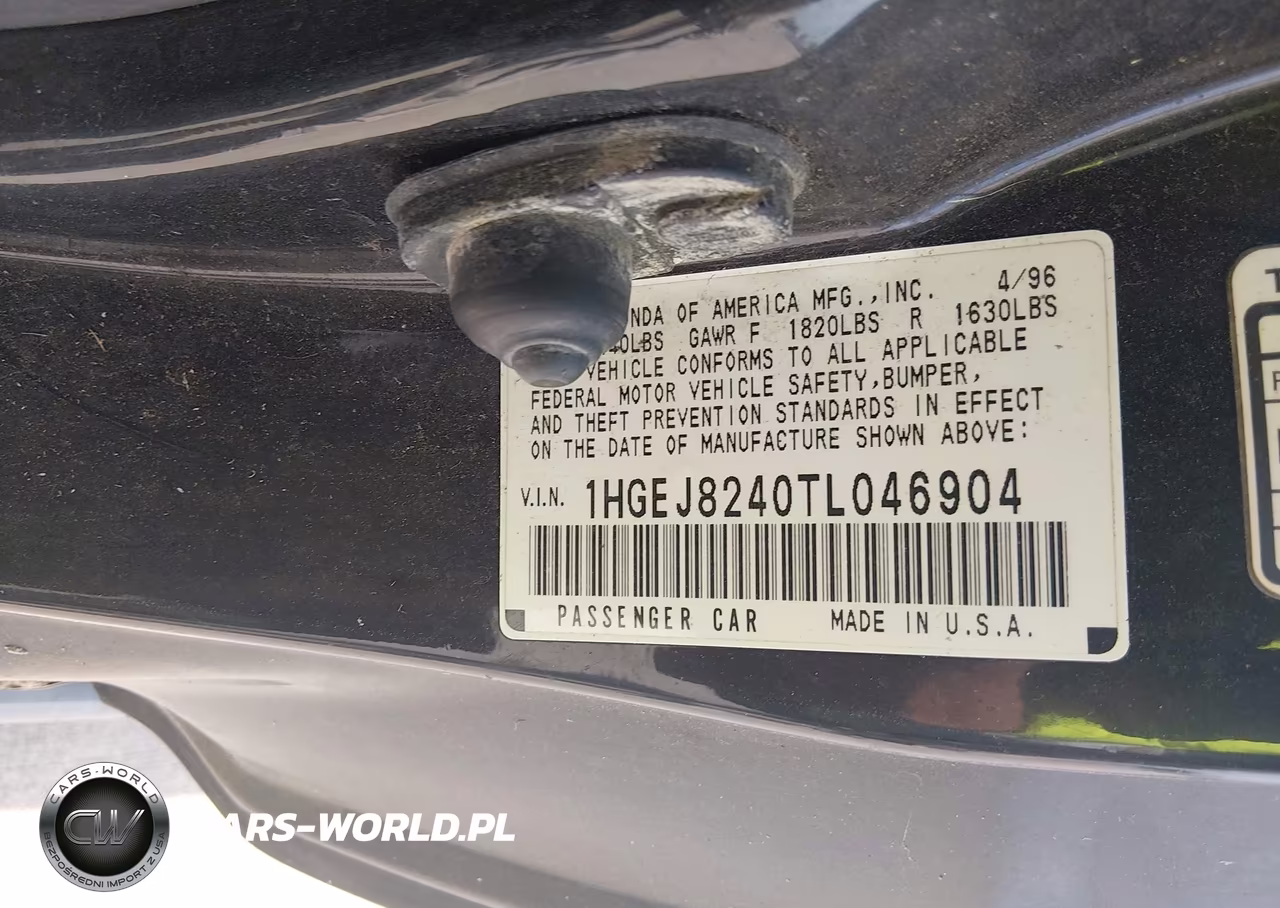 1996 Honda Civic Ex VIN:1HGEJ8240TL046904 - 9