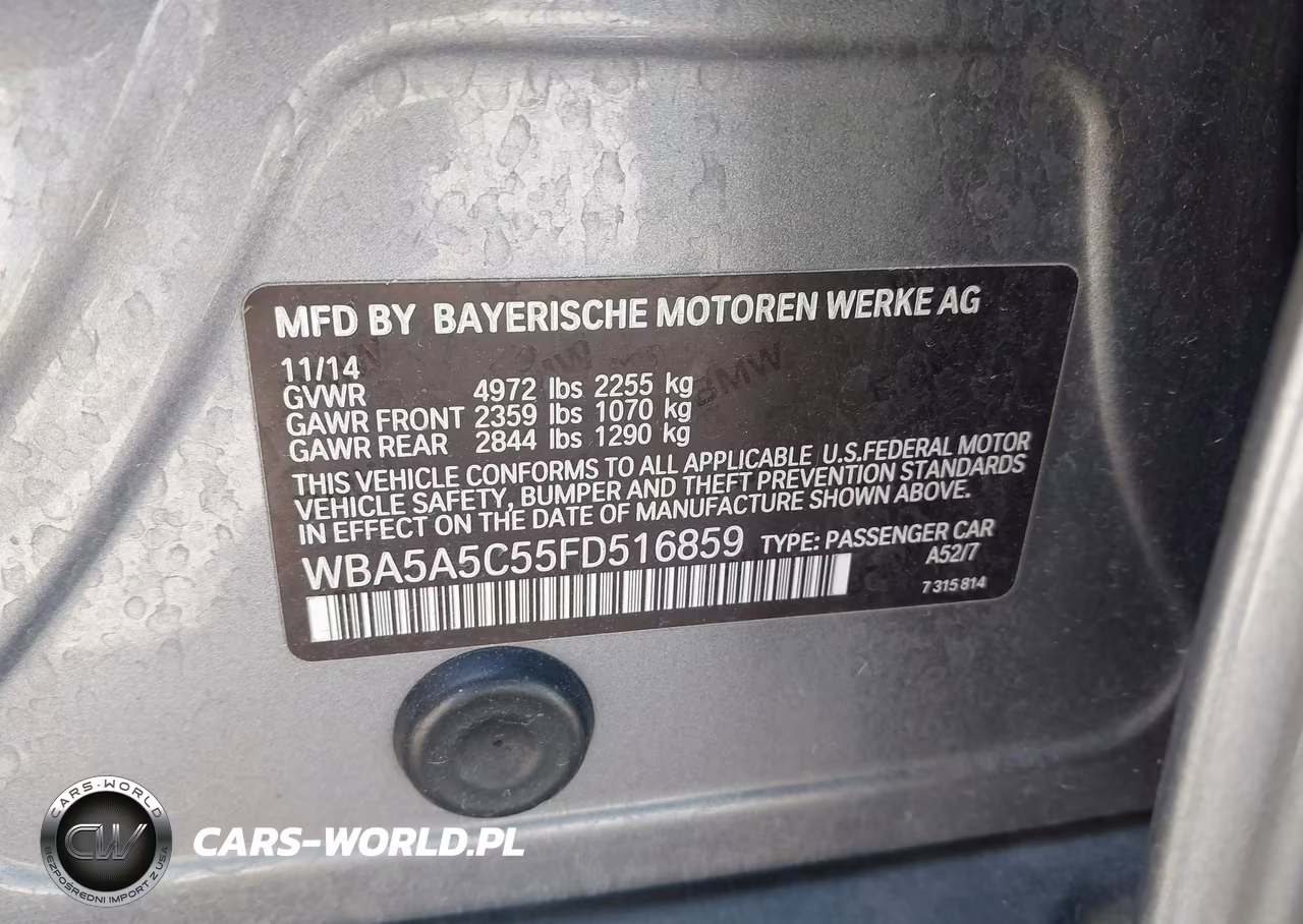 2015 BMW 528I VIN:WBA5A5C55FD516859 - 9