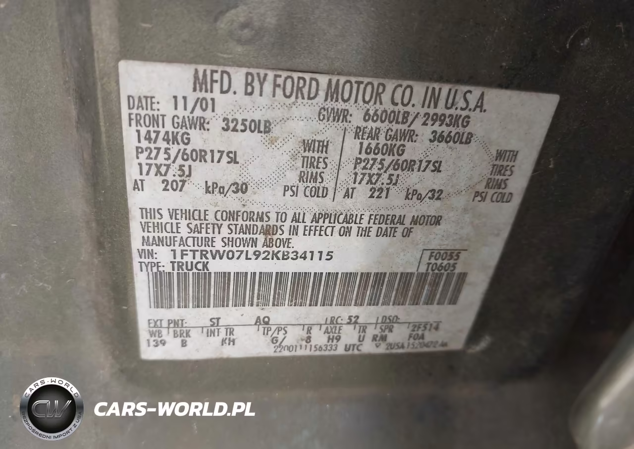 2002 Ford F-150 Lariat-Xlt VIN:1FTRW07L92KB34115 - 9