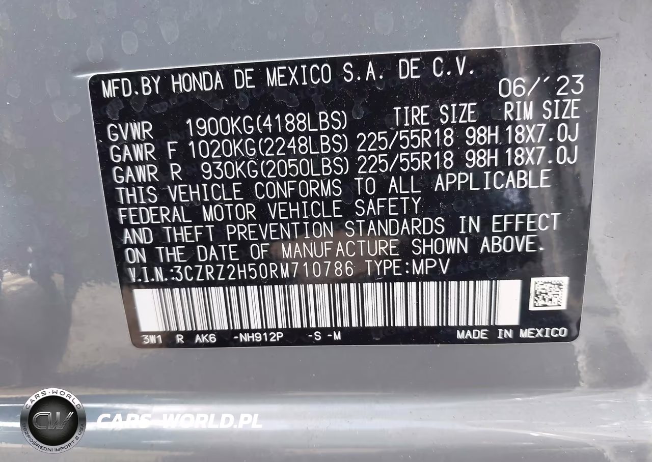 2024 Honda Hr-V Awd Sport-Awd Sport W-O Bsi VIN:3CZRZ2H50RM710786 - 9