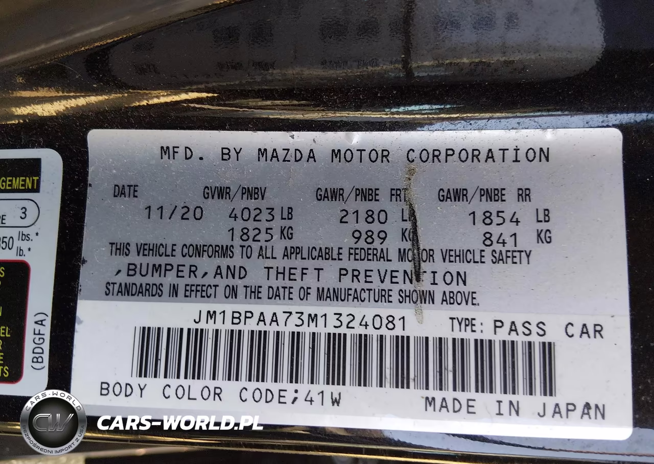 2021 Mazda Mazda3 2.0 VIN:JM1BPAA73M1324081 - 9