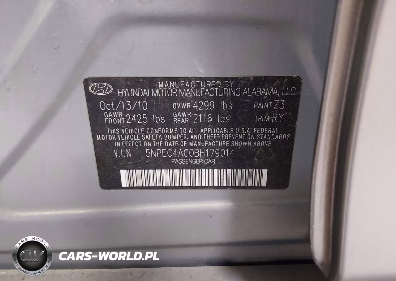 2011 Hyundai Sonata Se VIN:5NPEC4AC0BH179014 - 9