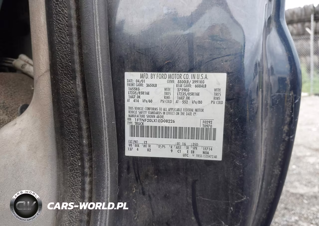 2001 Ford F-250 VIN:1FTNF20LX1ED08226 - 9