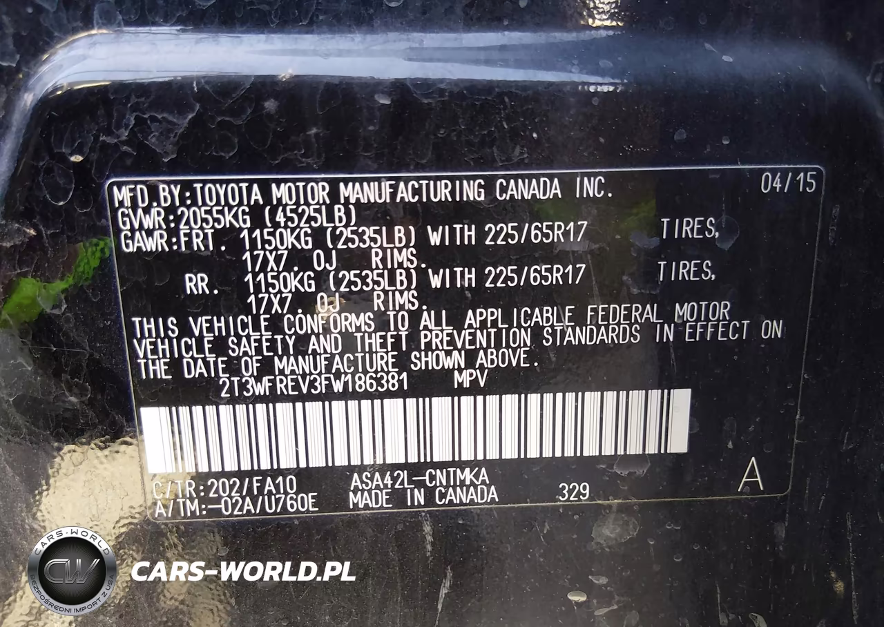 2015 Toyota Rav4 Xle VIN:2T3WFREV3FW186381 - 9