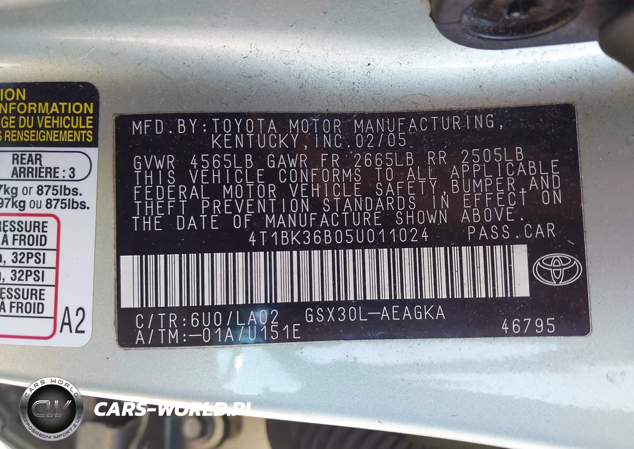 2005 Toyota Avalon Xls VIN:4T1BK36B05U011024 - 9