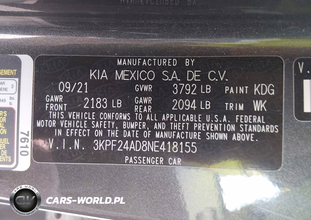 2022 Kia Forte Lxs VIN:3KPF24AD8NE418155 - 9