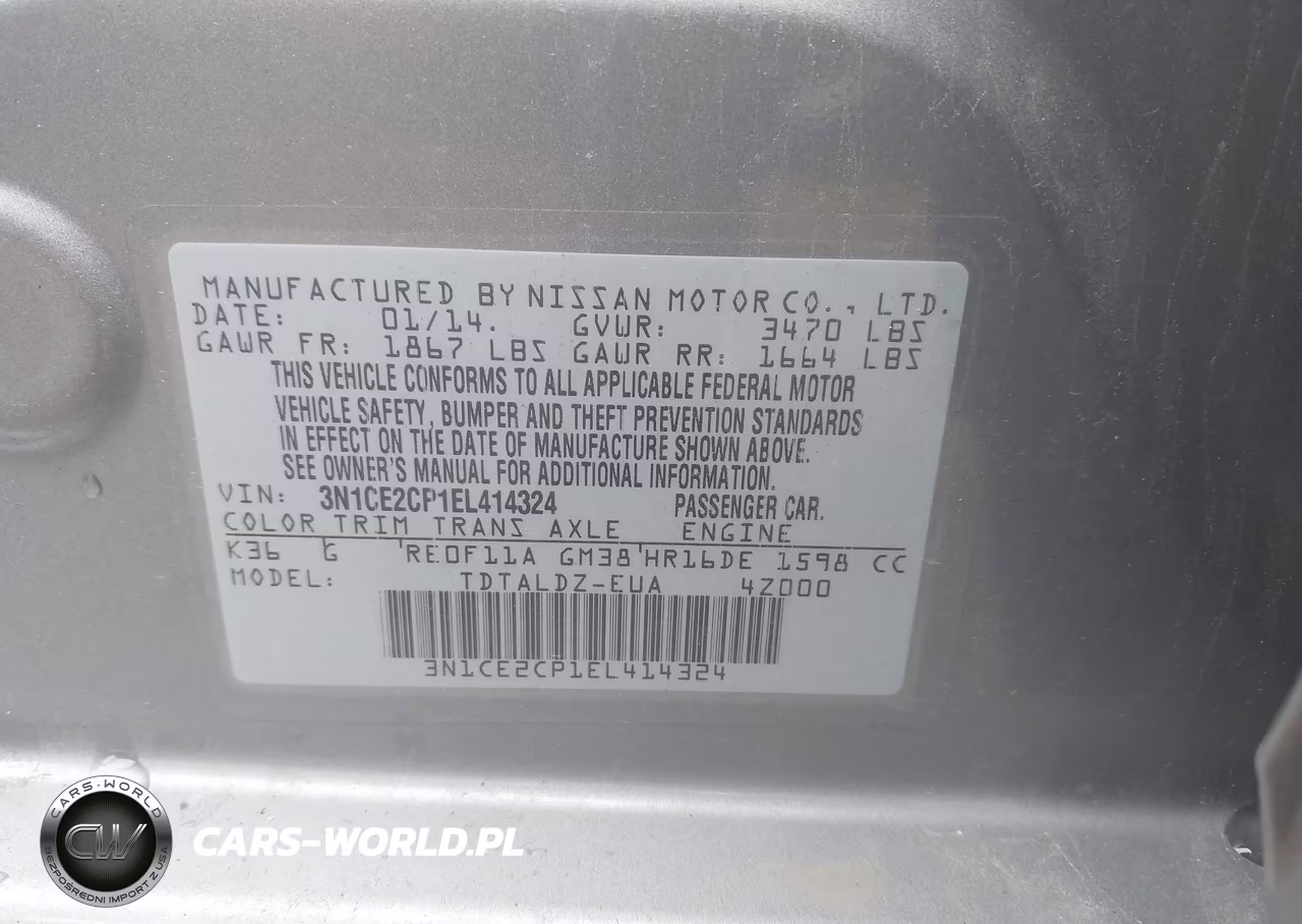 2014 Nissan Versa Note Sv VIN:3N1CE2CP1EL414324 - 9