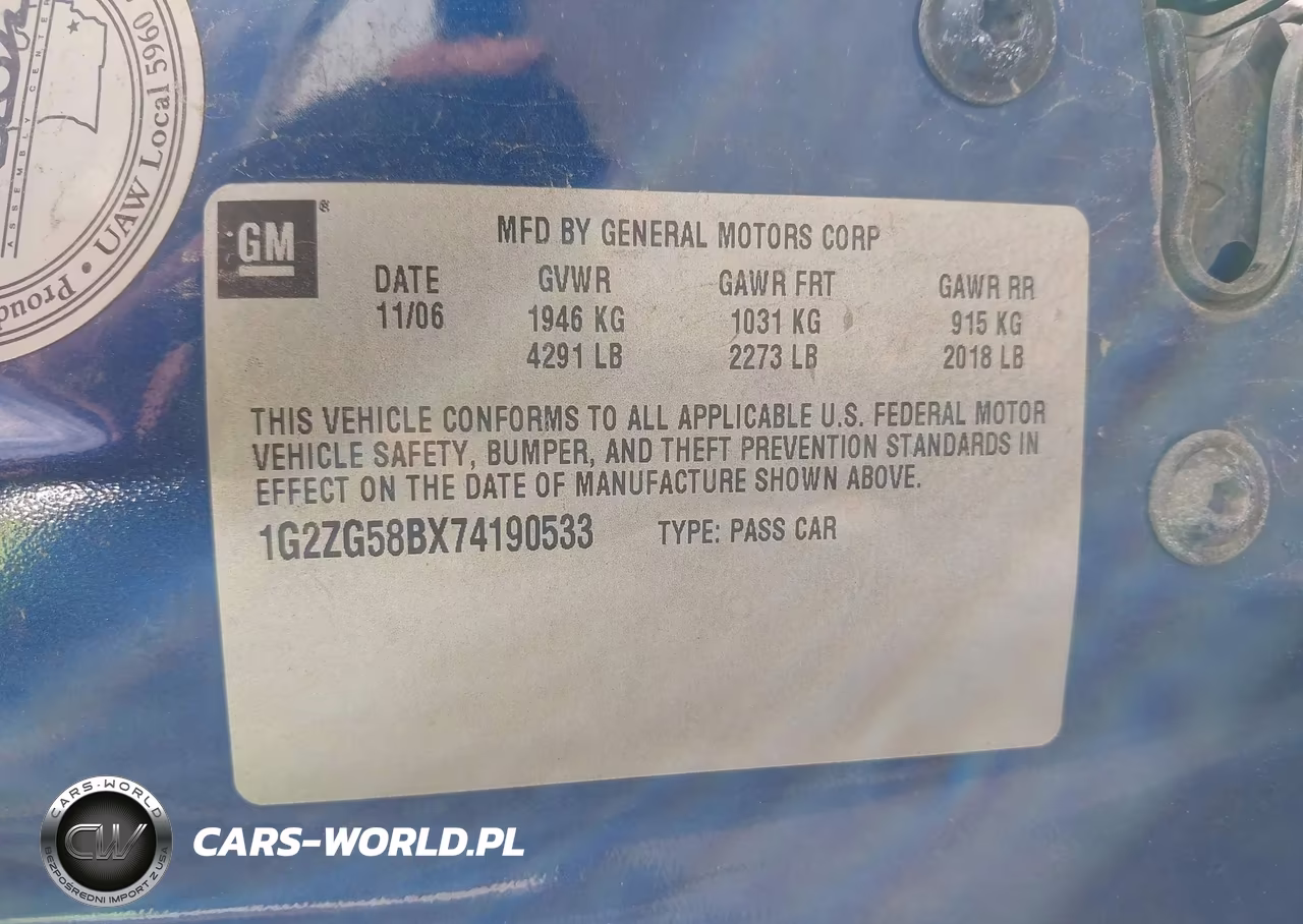 2007 Pontiac G6 VIN:1G2ZG58BX74190533 - 9