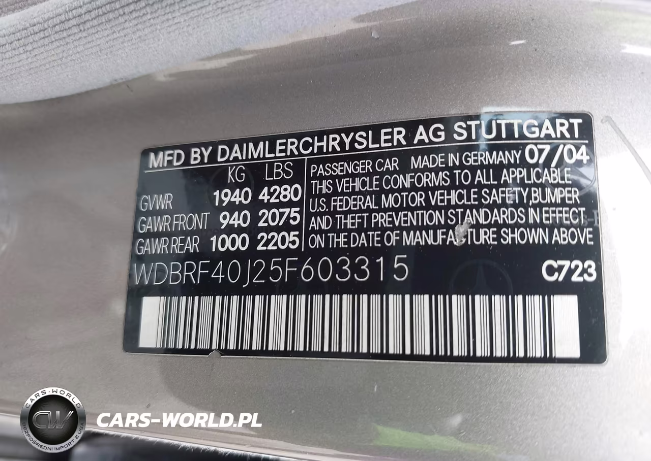 2005 Mercedes-Benz C 230 Kompressor Sport VIN:WDBRF40J25F603315 - 9
