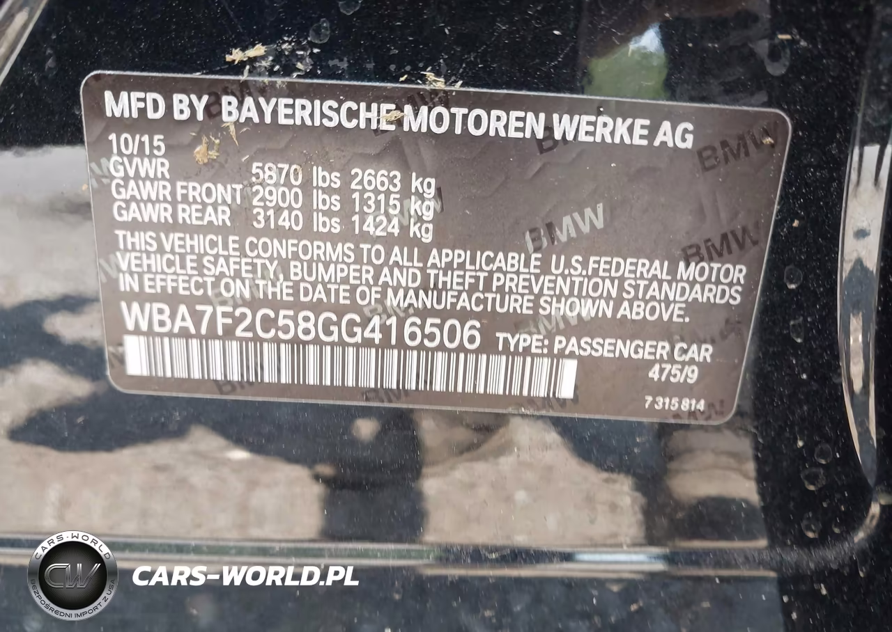 2016 BMW 750I xDrive VIN:WBA7F2C58GG416506 - 9