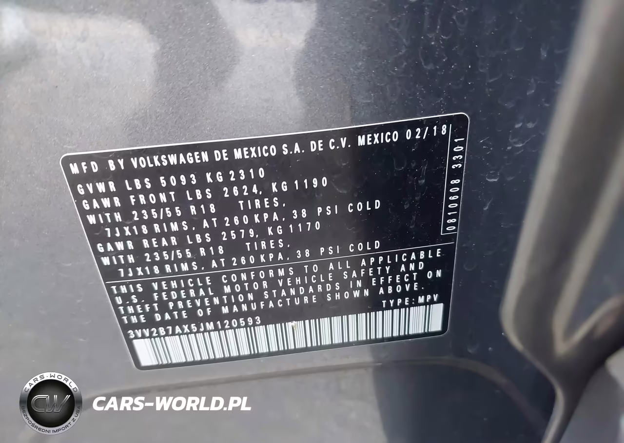 2018 Volkswagen Tiguan 2.0T Se-2.0T Sel VIN:3VV2B7AX5JM120593 - 9