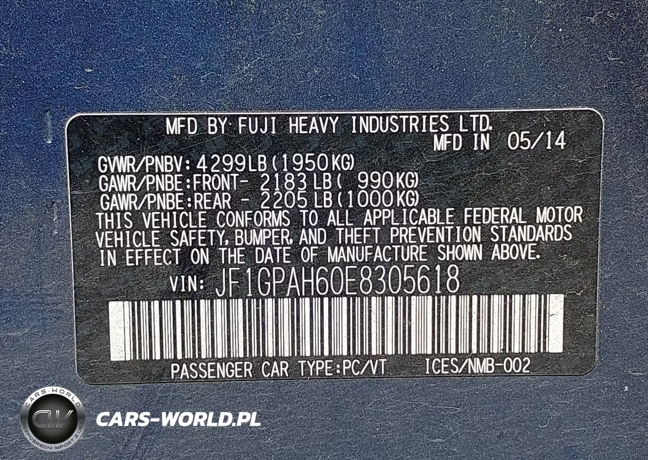 2014 Subaru Impreza 2.0I Limited VIN:JF1GPAH60E8305618 - 9