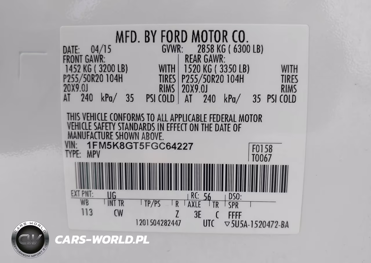 2015 Ford Explorer Sport VIN:1FM5K8GT5FGC64227 - 9