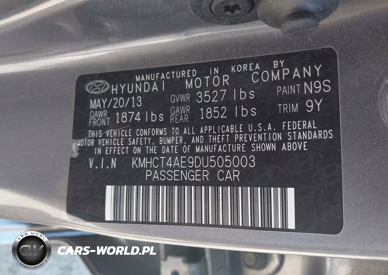 2013 Hyundai Accent Gls VIN:KMHCT4AE9DU505003 - 9