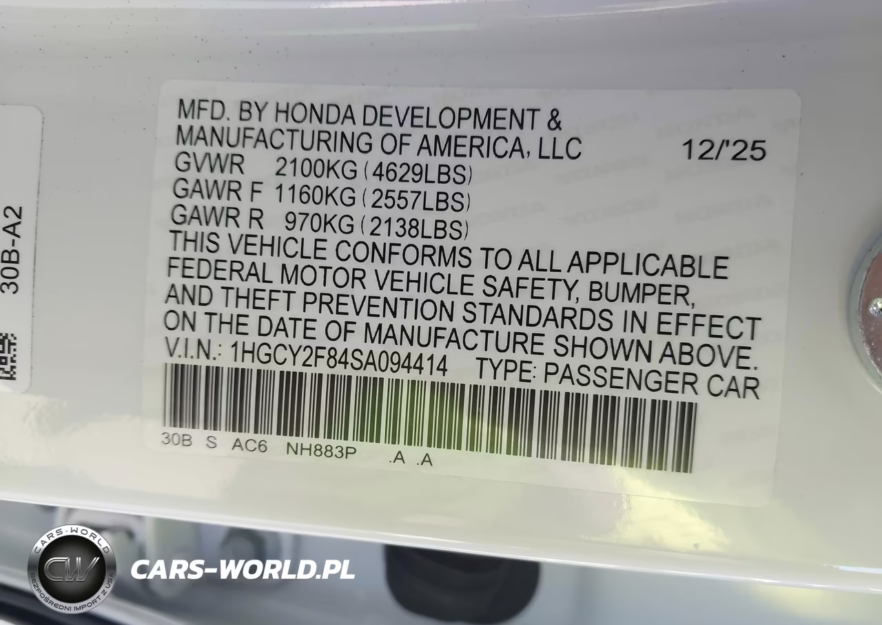 2025 Honda Accord Hybrid Touring VIN:1HGCY2F84SA094414 - 9