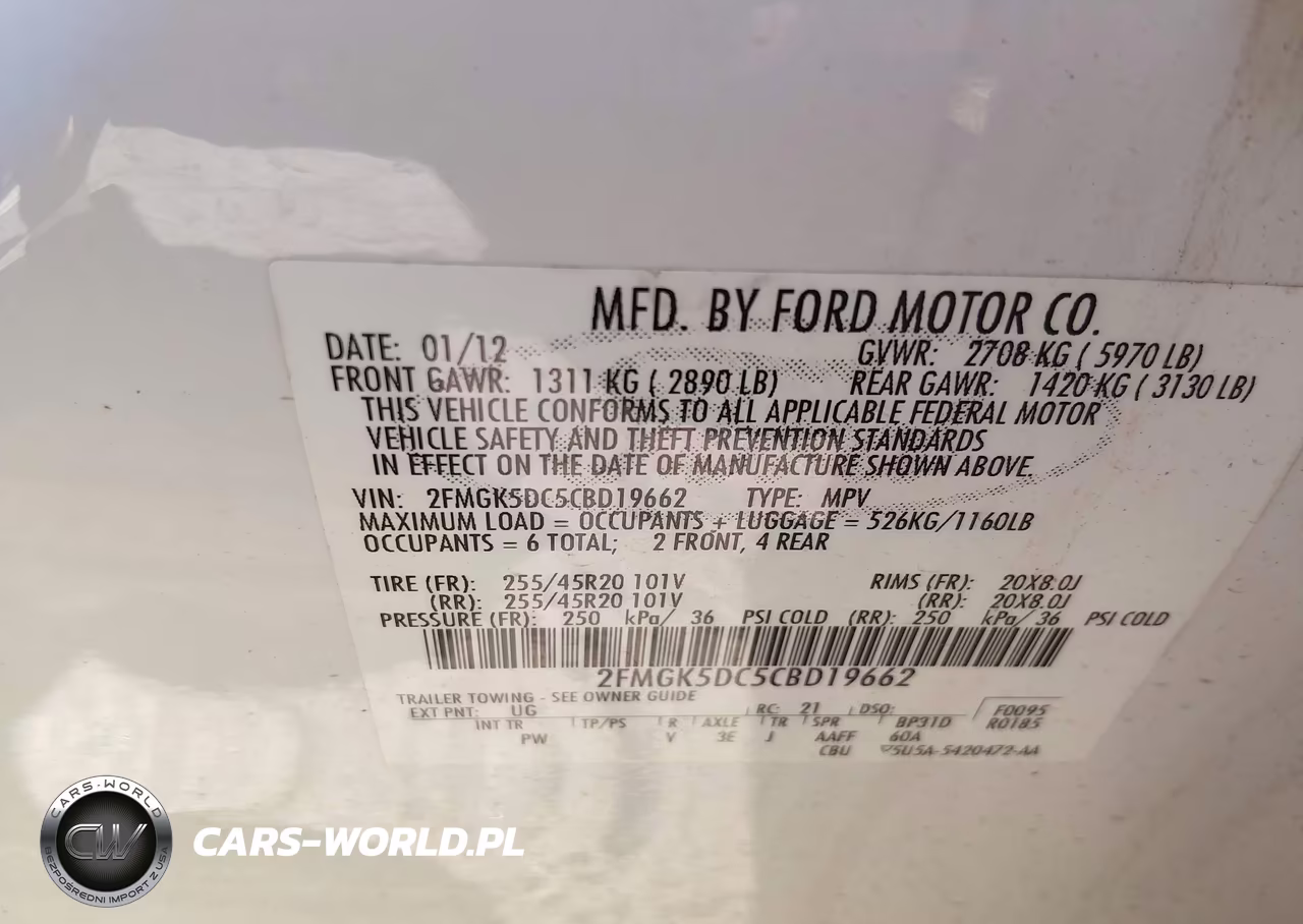 2012 Ford Flex Limited VIN:2FMGK5DC5CBD19662 - 9