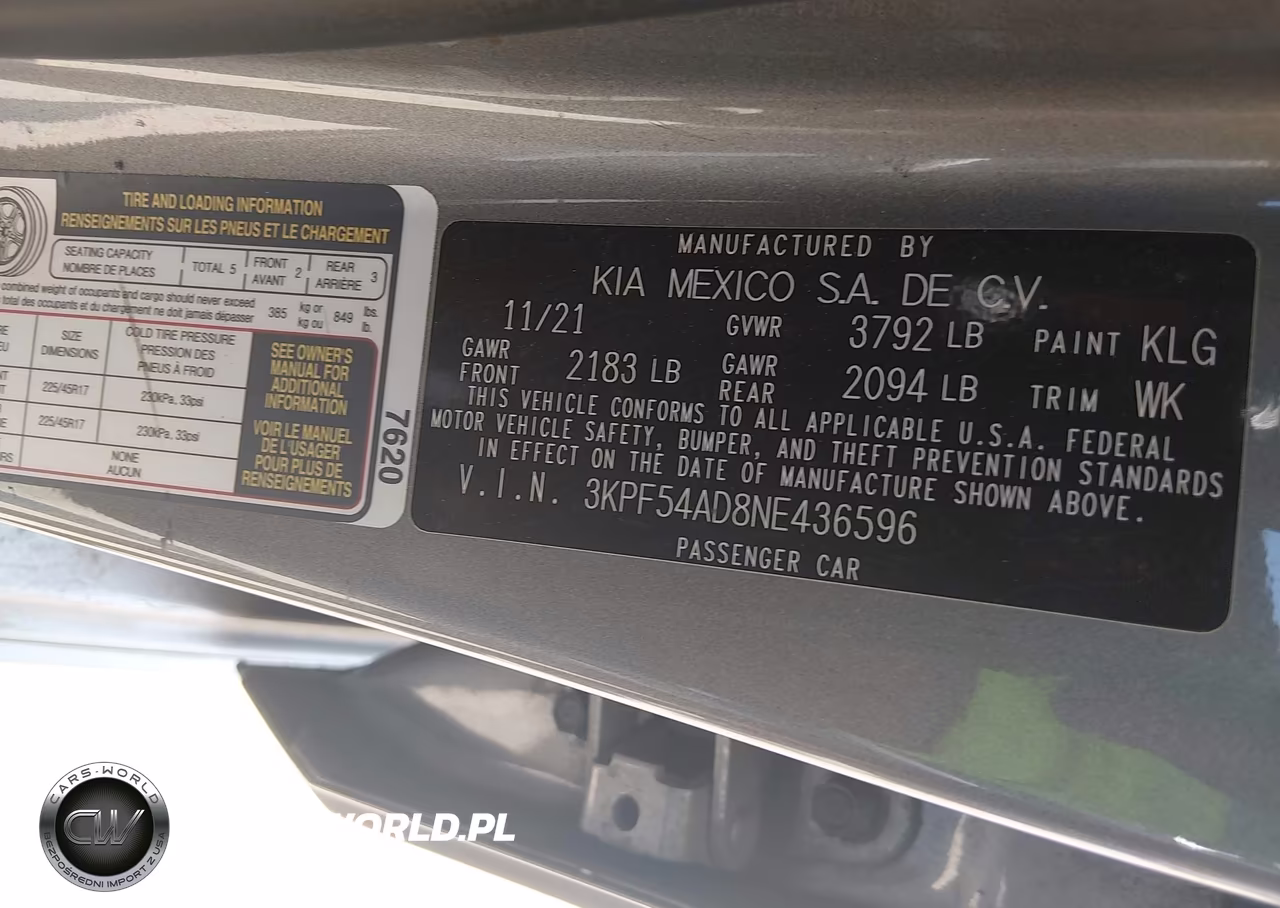 2022 Kia Forte Gt-Line VIN:3KPF54AD8NE436596 - 9