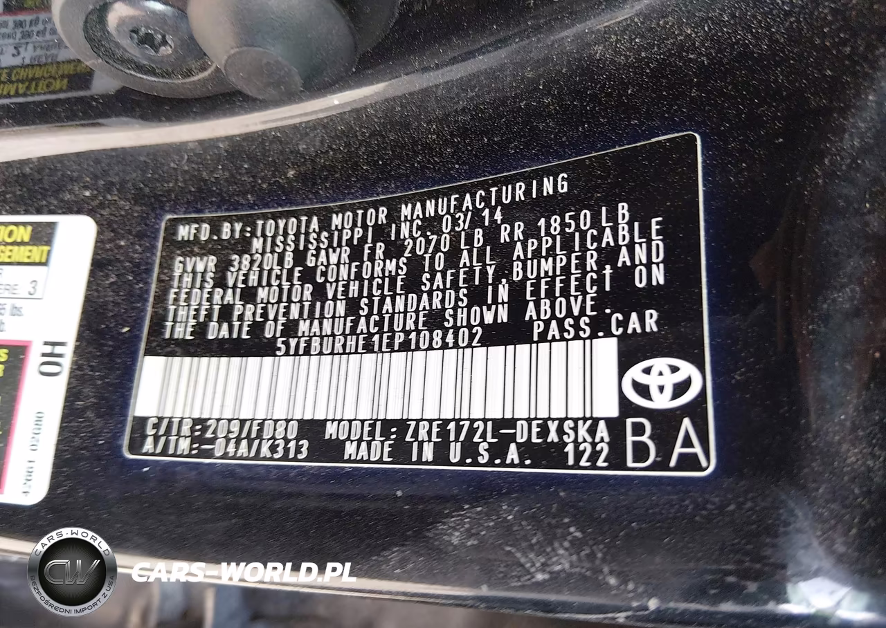 TOYOTA COROLLA VIN:5YFBURHE1EP108402 - 9