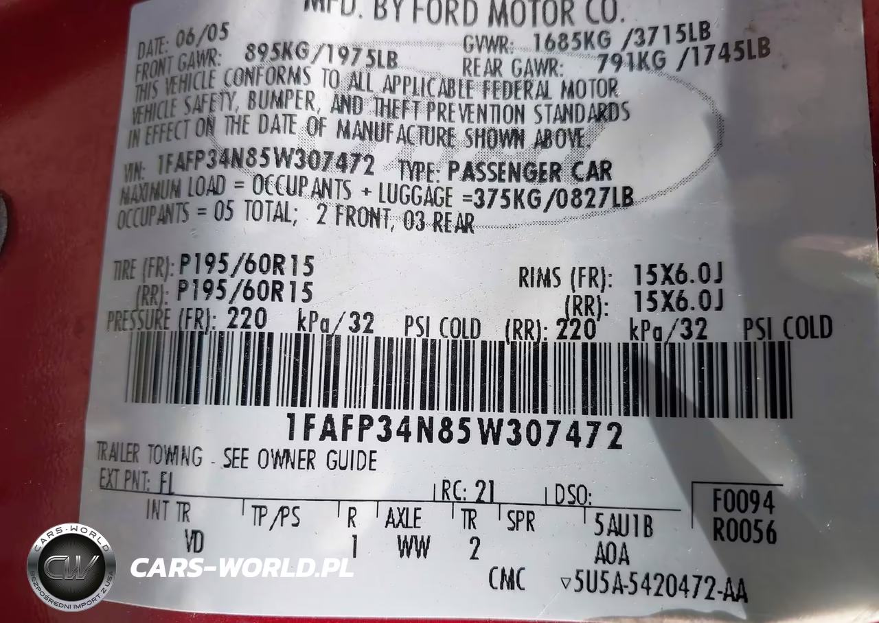2005 Ford Focus Zx4 VIN:1FAFP34N85W307472 - 9